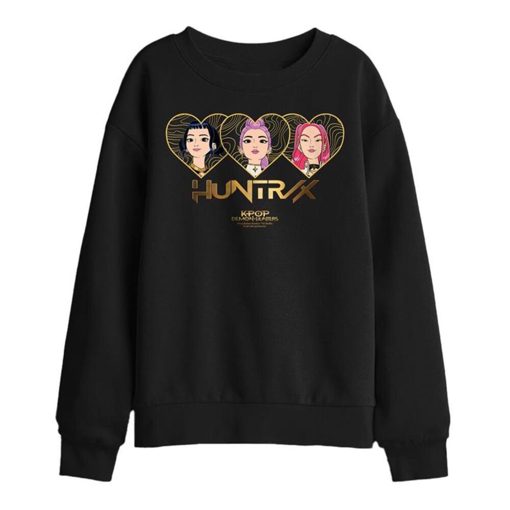 K-Pop Demon Hunters Childrens/Kids Huntr/X Hearts Sweatshirt / Black